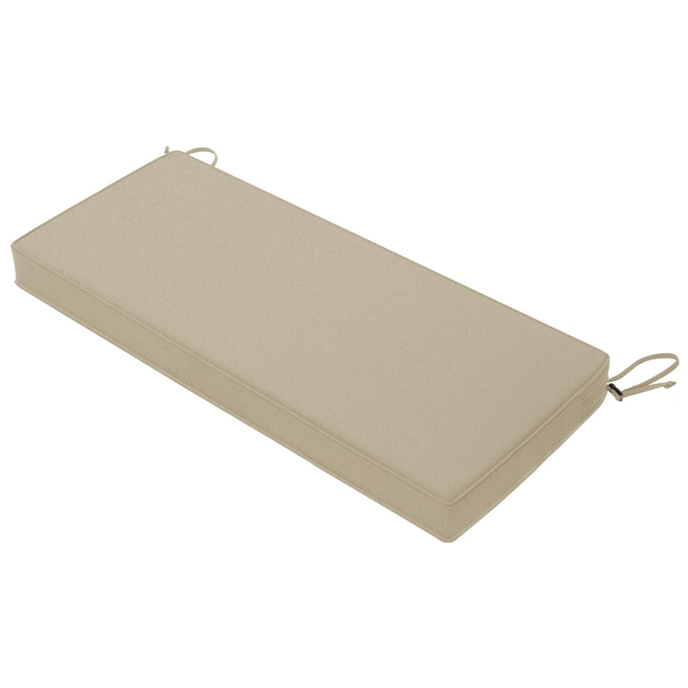 Favoyard Beige bench cushion with straps white