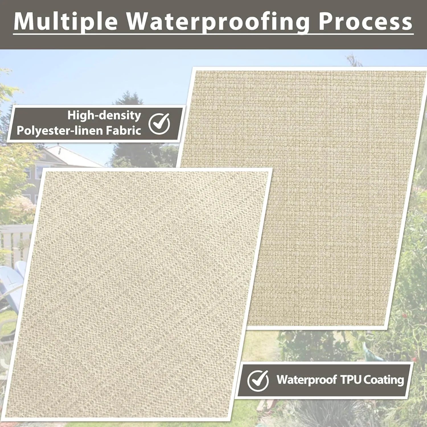 Favoyard outdoor patio seat cushions with multiple waterproofing process