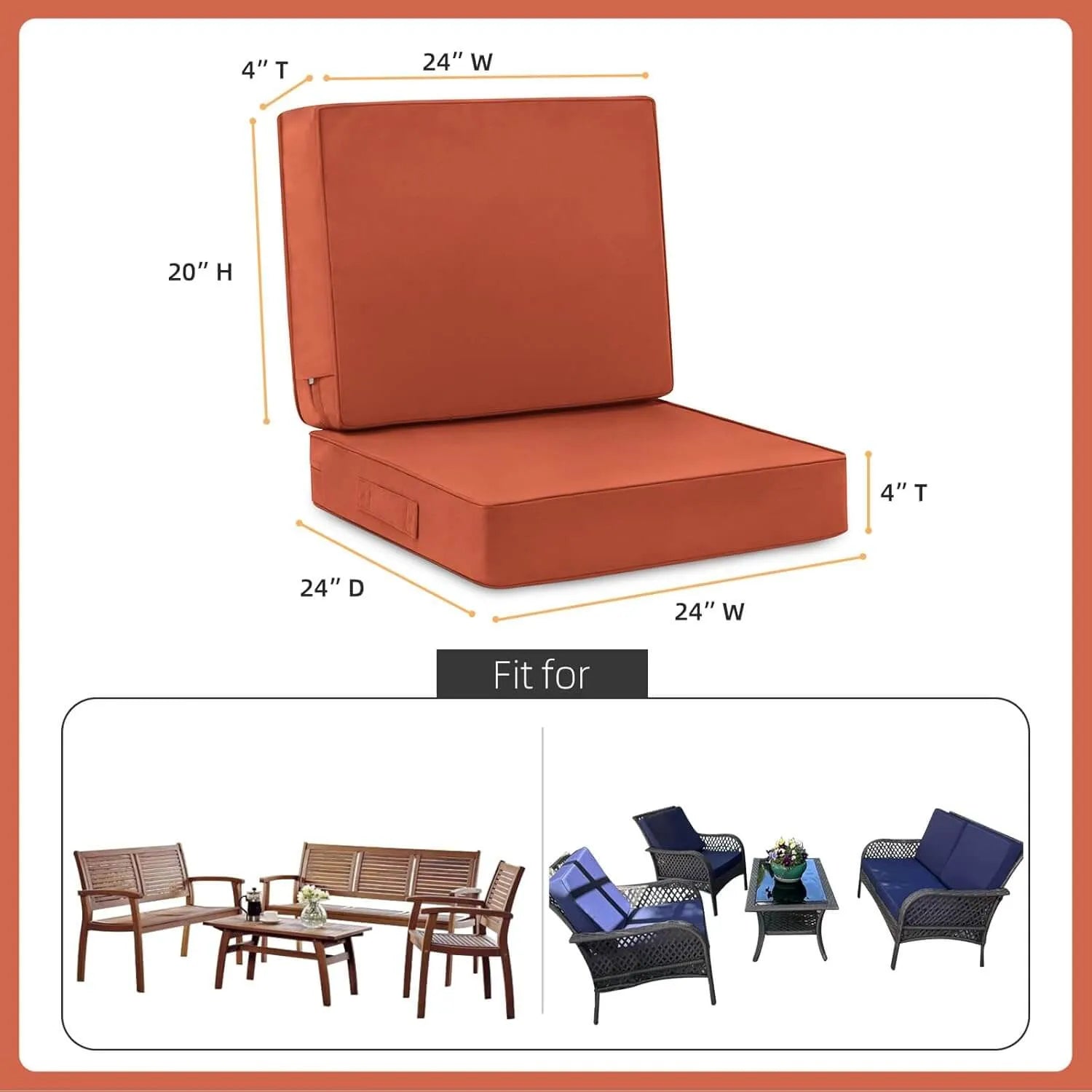 Favoyard outdoor cushion fit for different chair