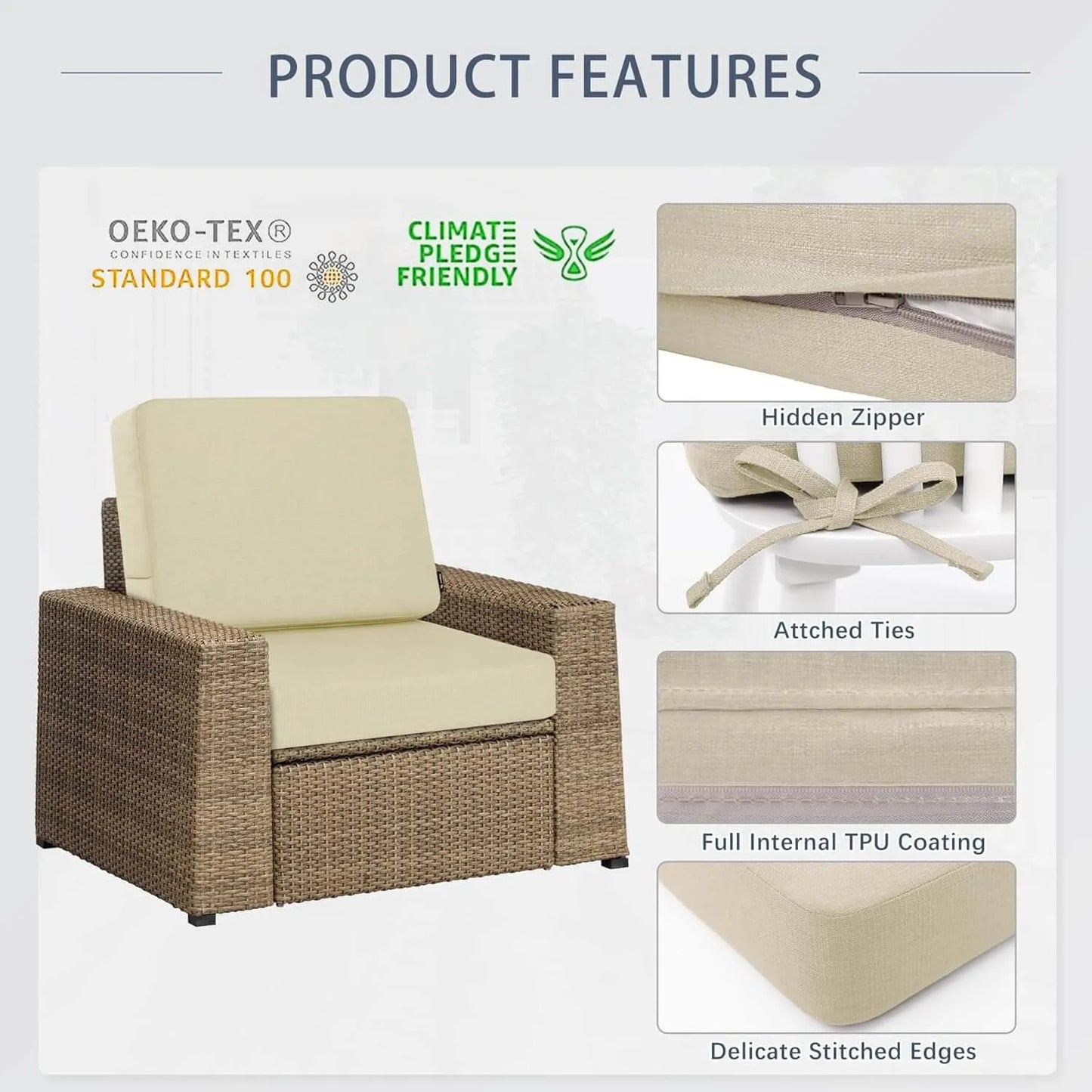Outdoor Deep Seat Cushion Set Favoyard