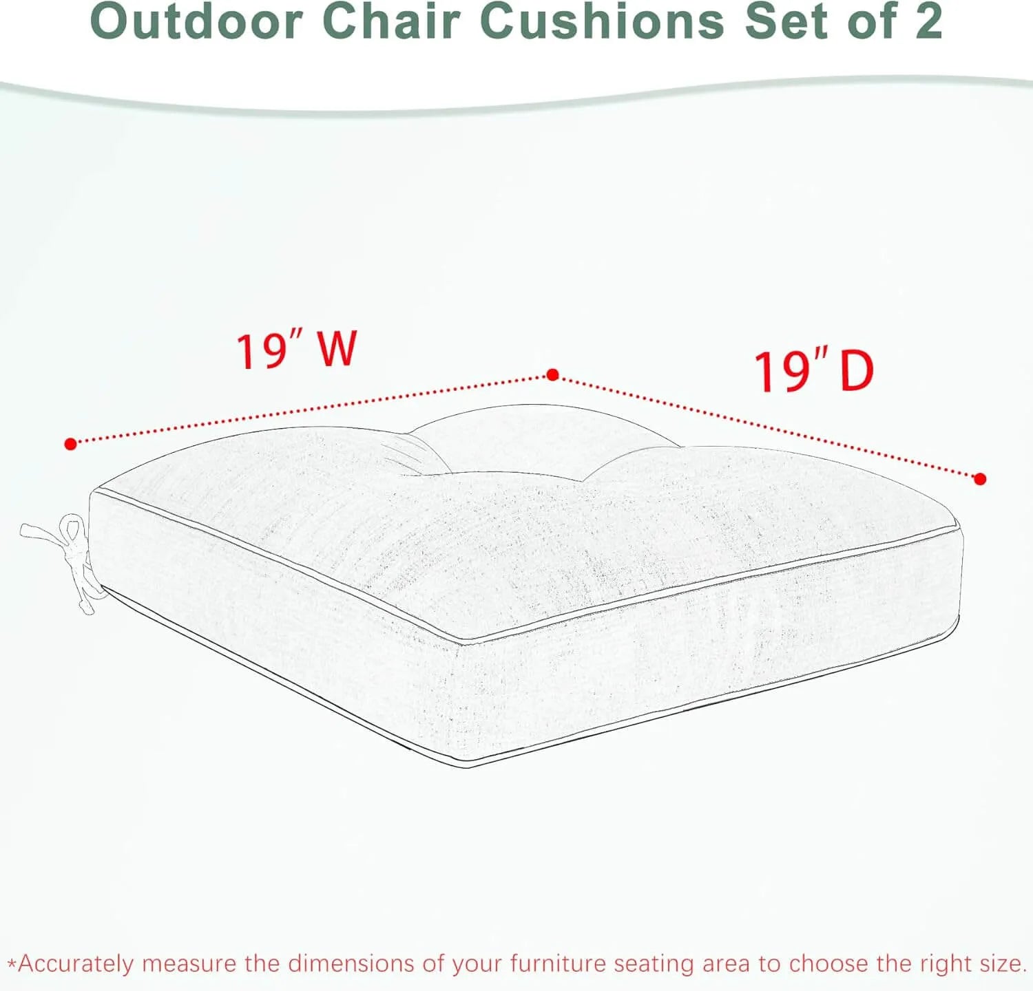 Favoyard waterproof outdoor cushions' dimension