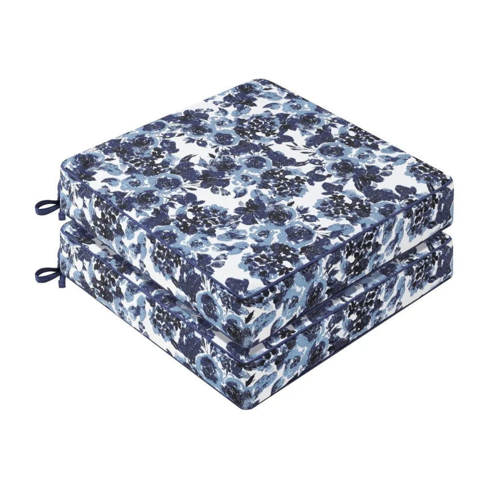 Favoyard blue floral-patterned seat cushions