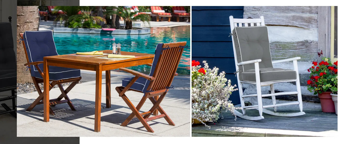 Rocking outdoor cushions in different scenes
