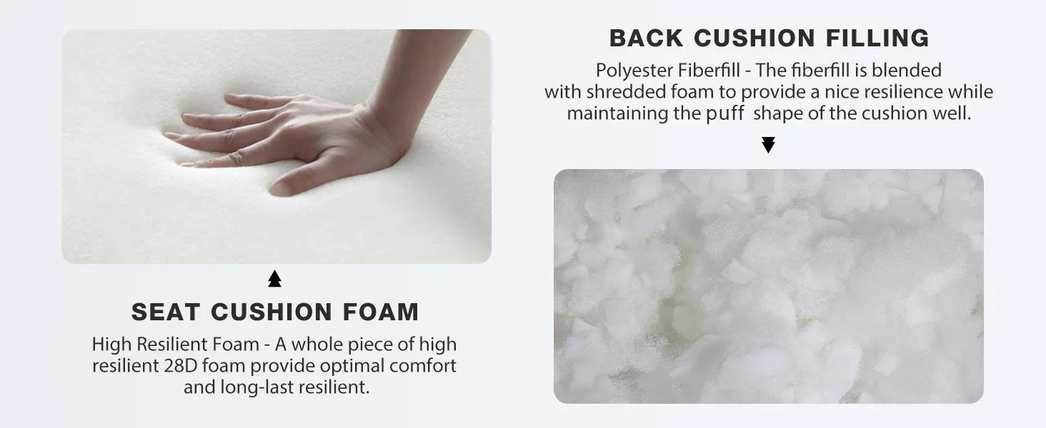 Favoyard seat cushion foam and back cushion filling