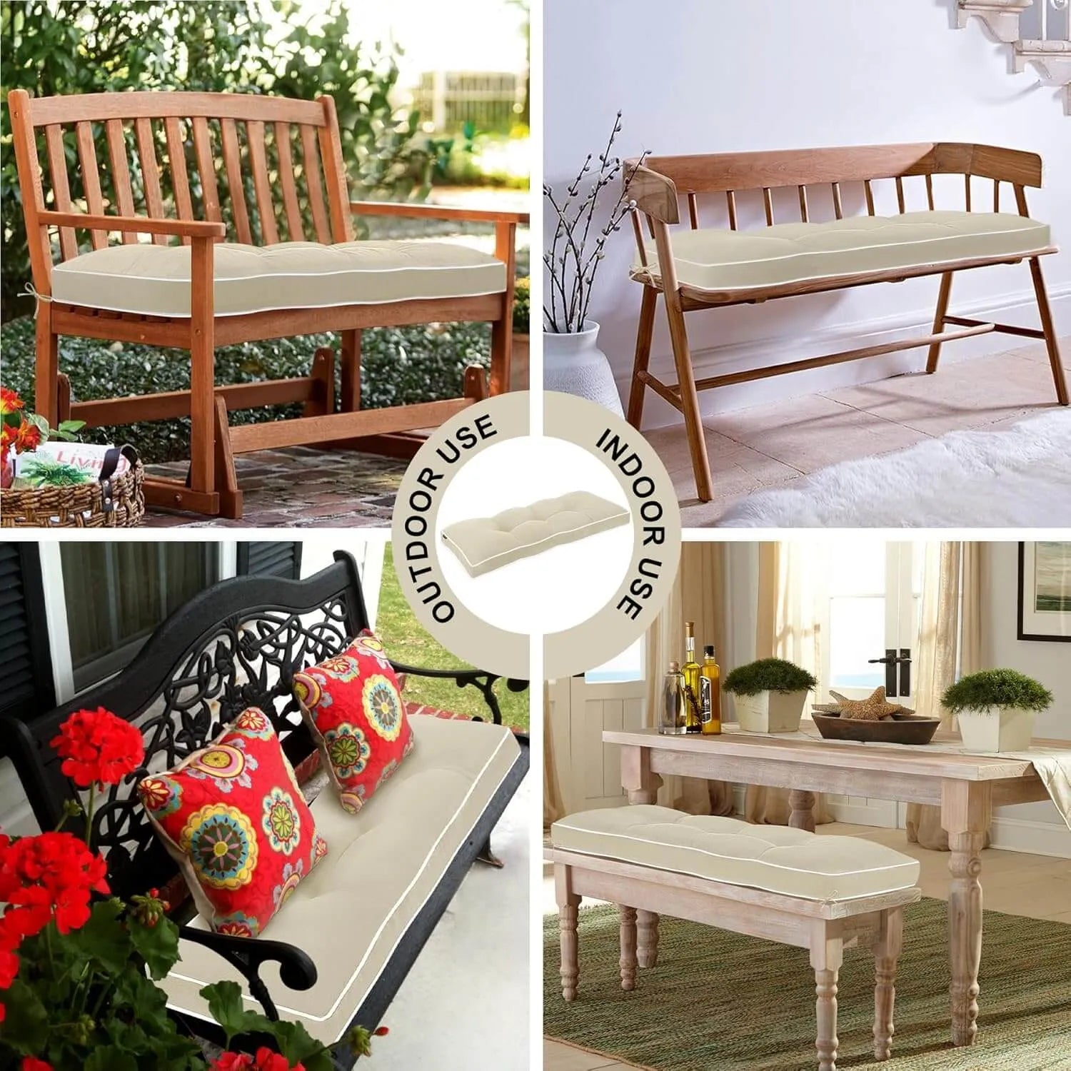 Favoyard outdoor lawn furniture beige outdoor bench cushion