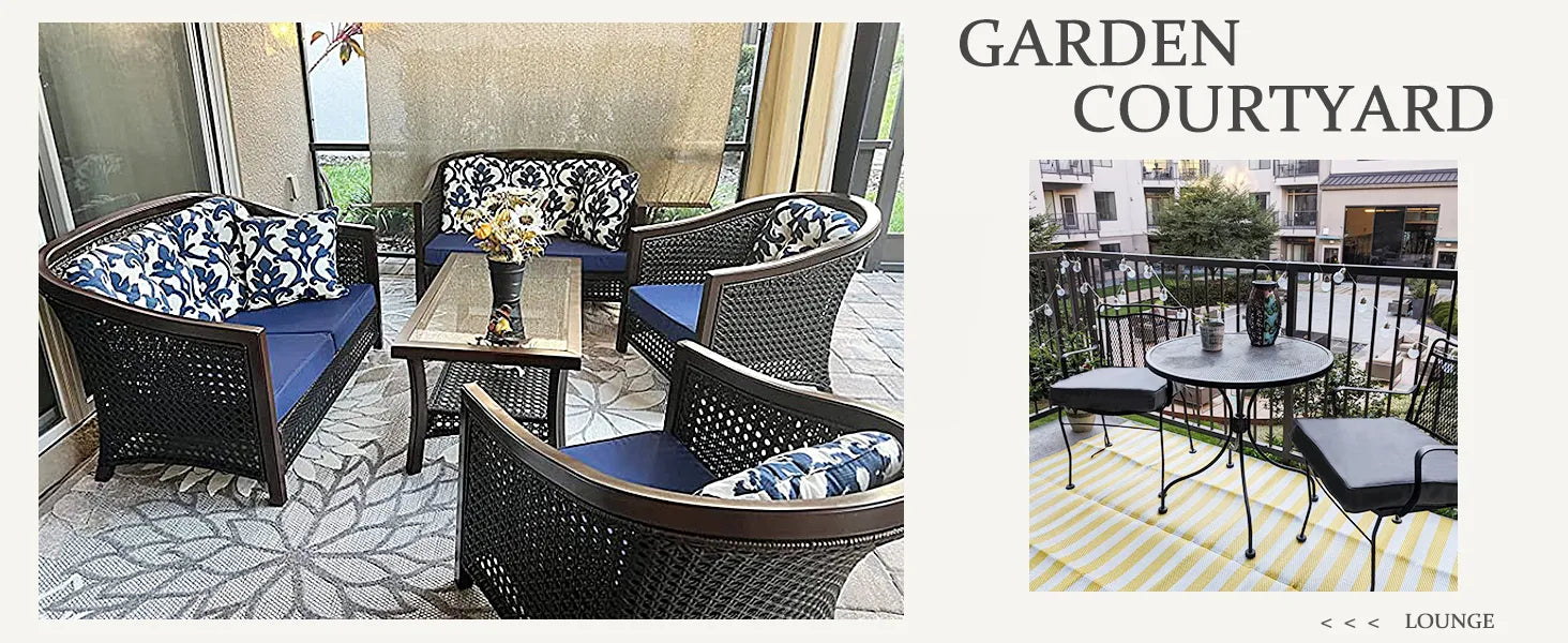 Outdoor furniture set with Favoyard chair outdoor cushions