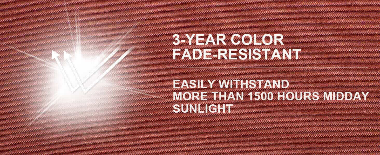 Favoyard lounge chair cushion 3-year color fade-resistance and sunlight exposure.