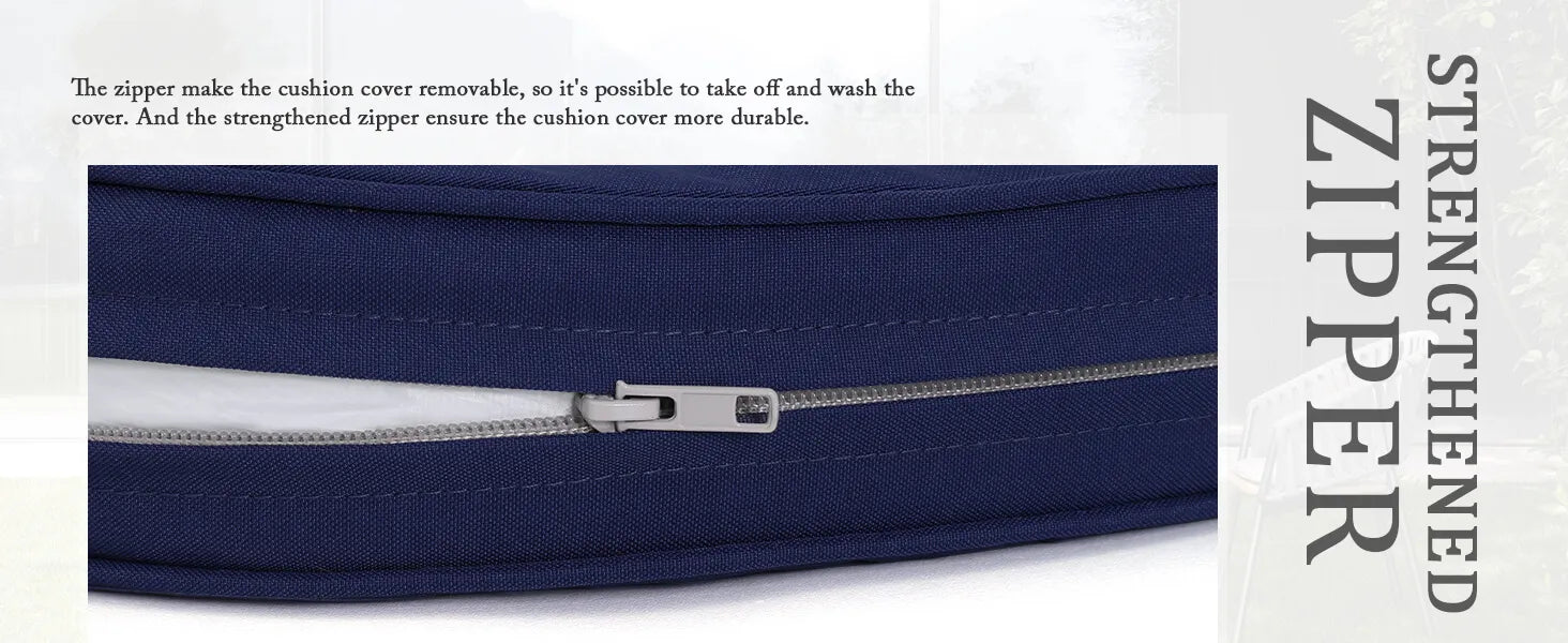 Favoyard Navy blue cushion cover with a strengthened zipper