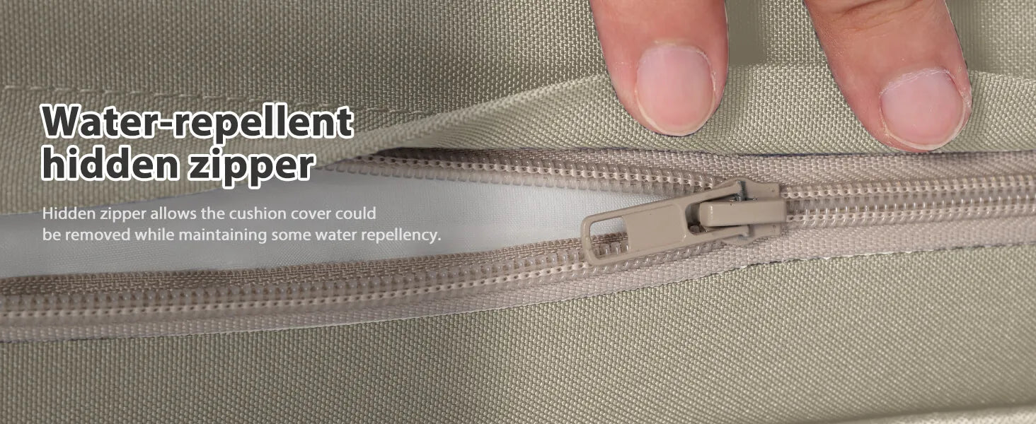 Favoyard Water-repellent hidden zipper on a cushion cover