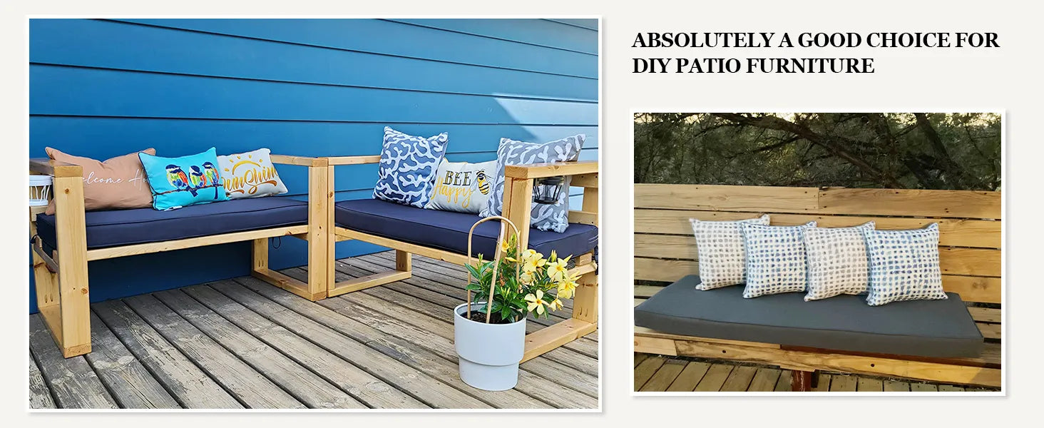 Favoyard bench seat cushionsis a good choice for DIY patio furniture'.