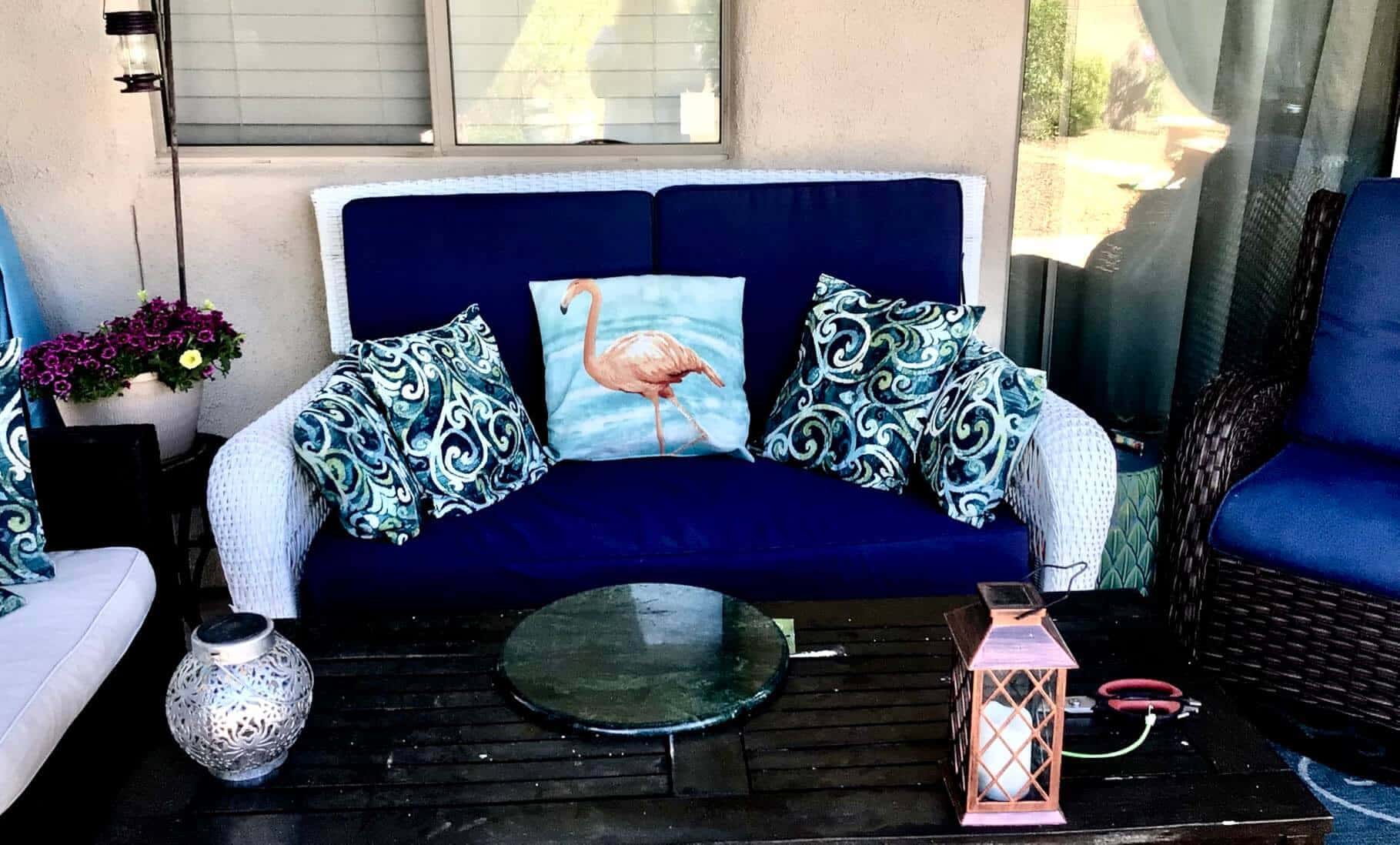 Favoyard blue outdoor chaise lounge chair cushions