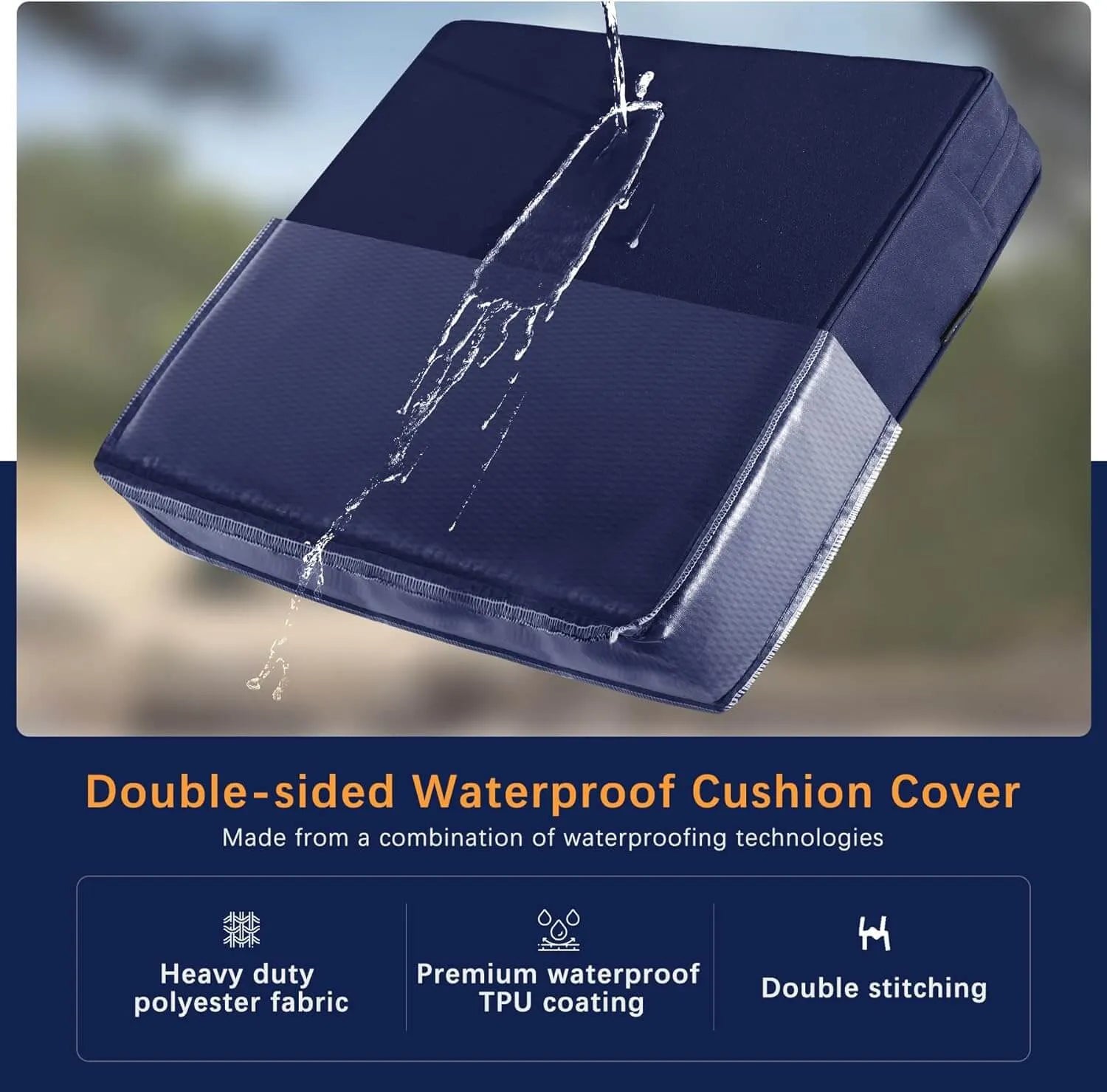 thick cushions for outdoor furniture with Favoyard double-sided waterproof cushion cover