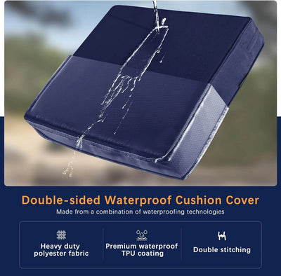 thick cushions for outdoor furniture with Favoyard double-sided waterproof cushion cover