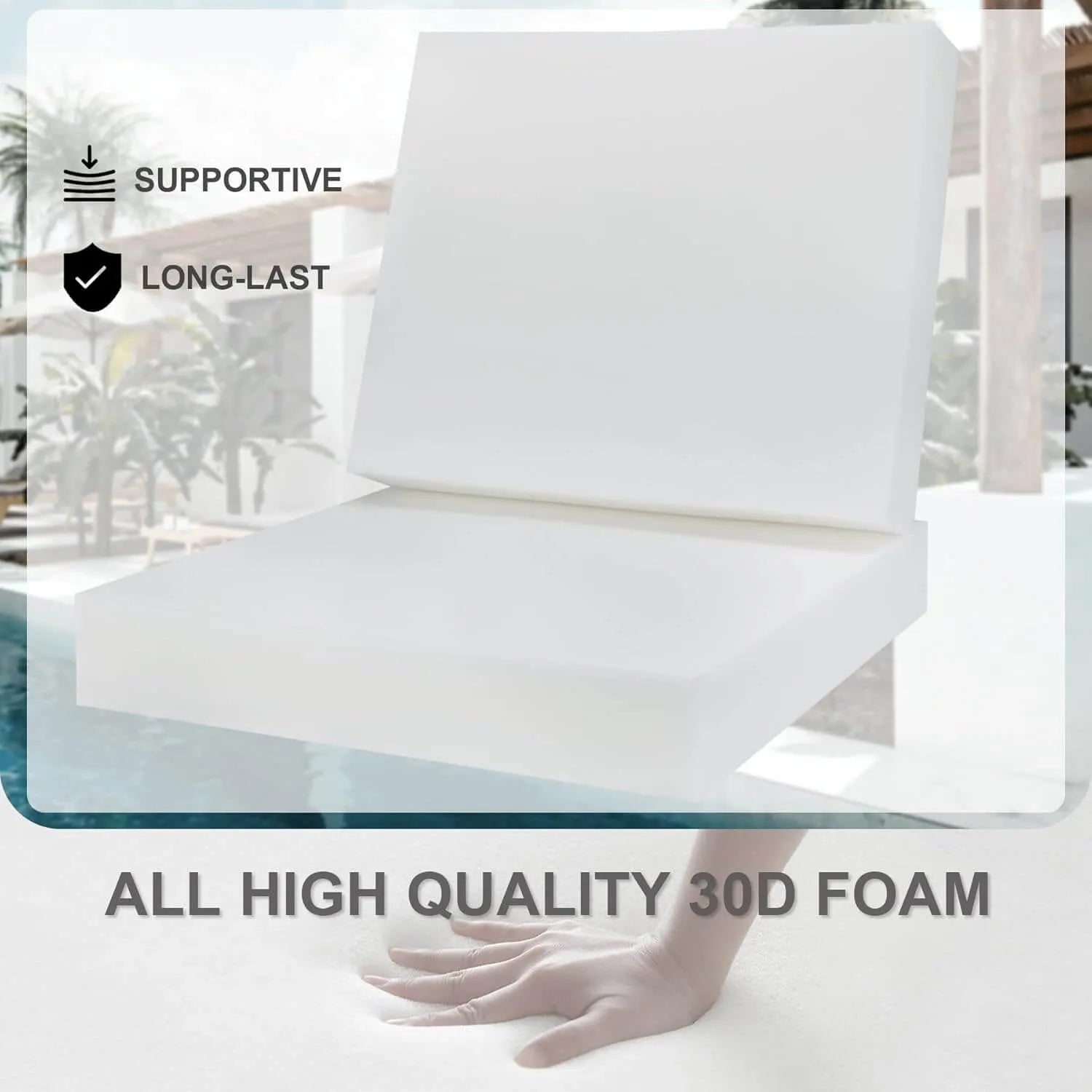 Favoyard outdoor chair pad foam with the feature of supportive and long-last