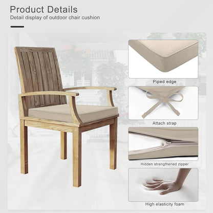 Favoyard waterproof outdoor cushions with piped edge, attach strap, hidden strengthened zipper and high elasticity foam.