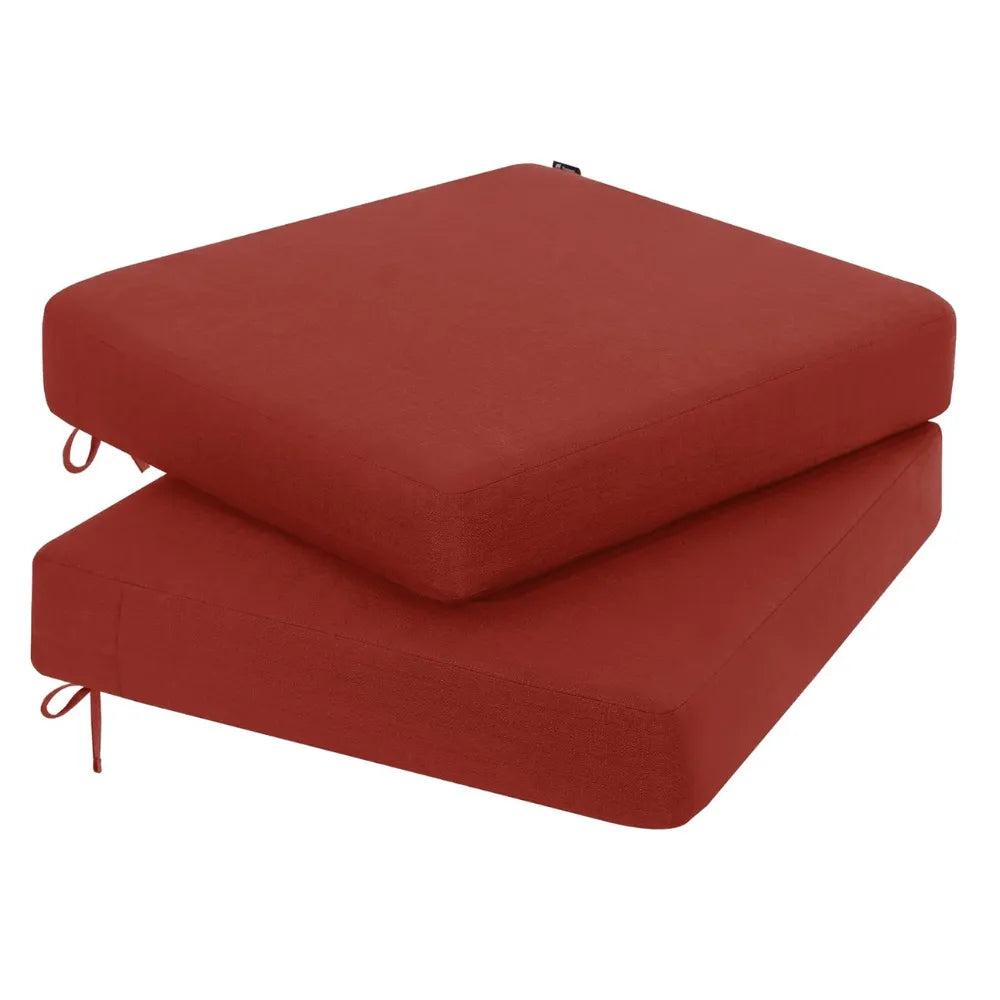 favoyard patio dining red cushions 