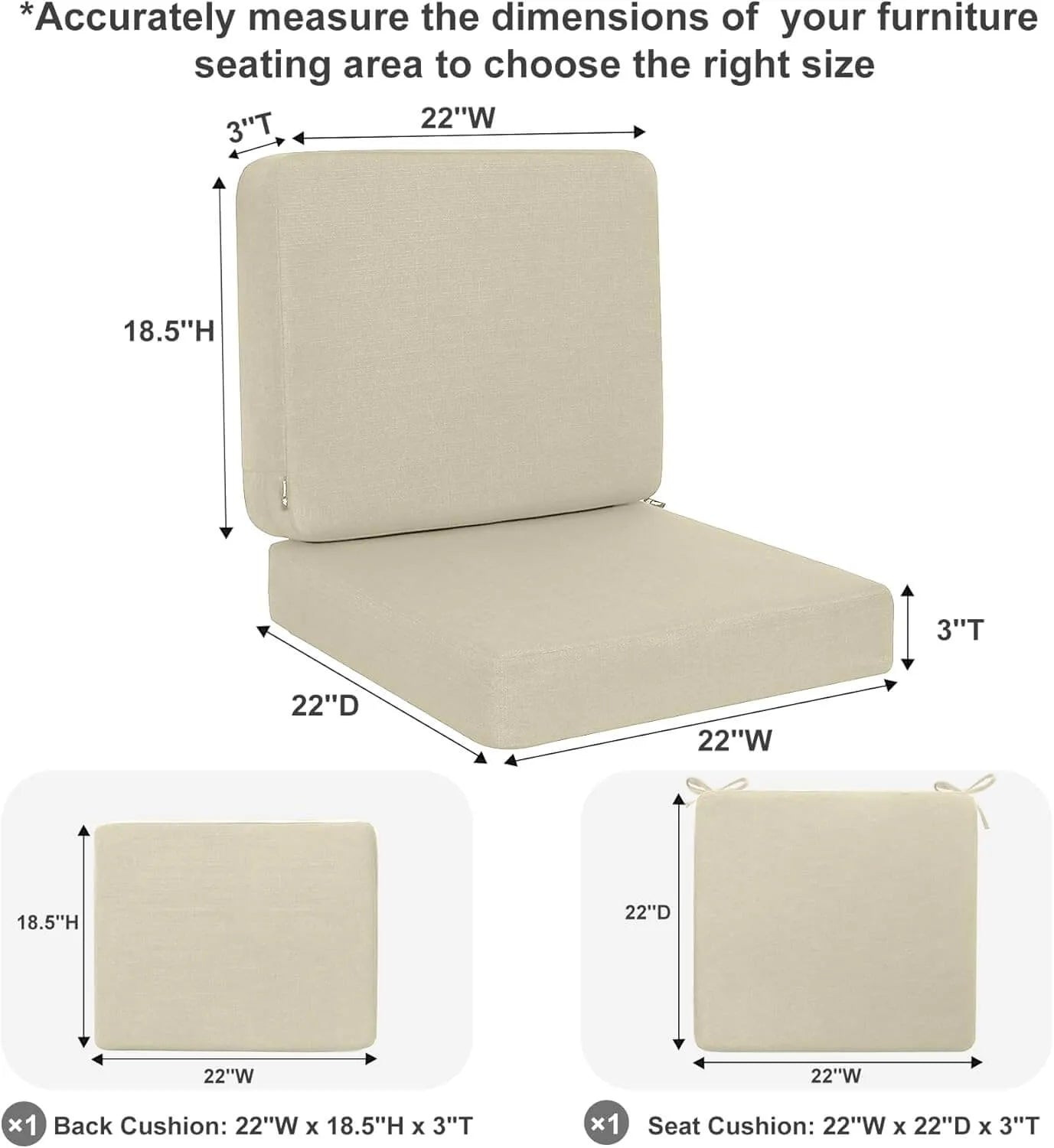 Outdoor Deep Seat Cushion Set Favoyard