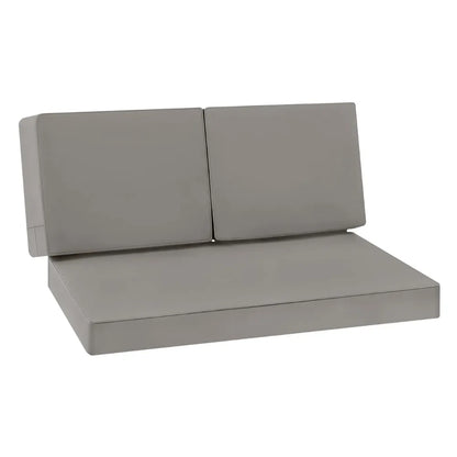 Gray cushioned bench with Favoyard