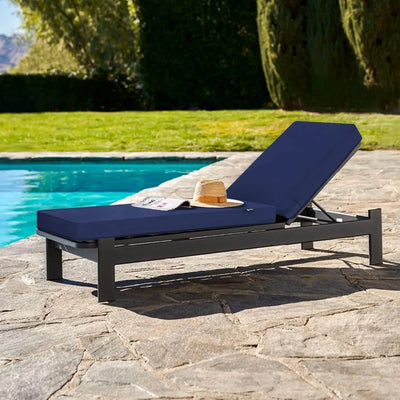 Navy blue outdoor lounge chair cushion of Favoyard