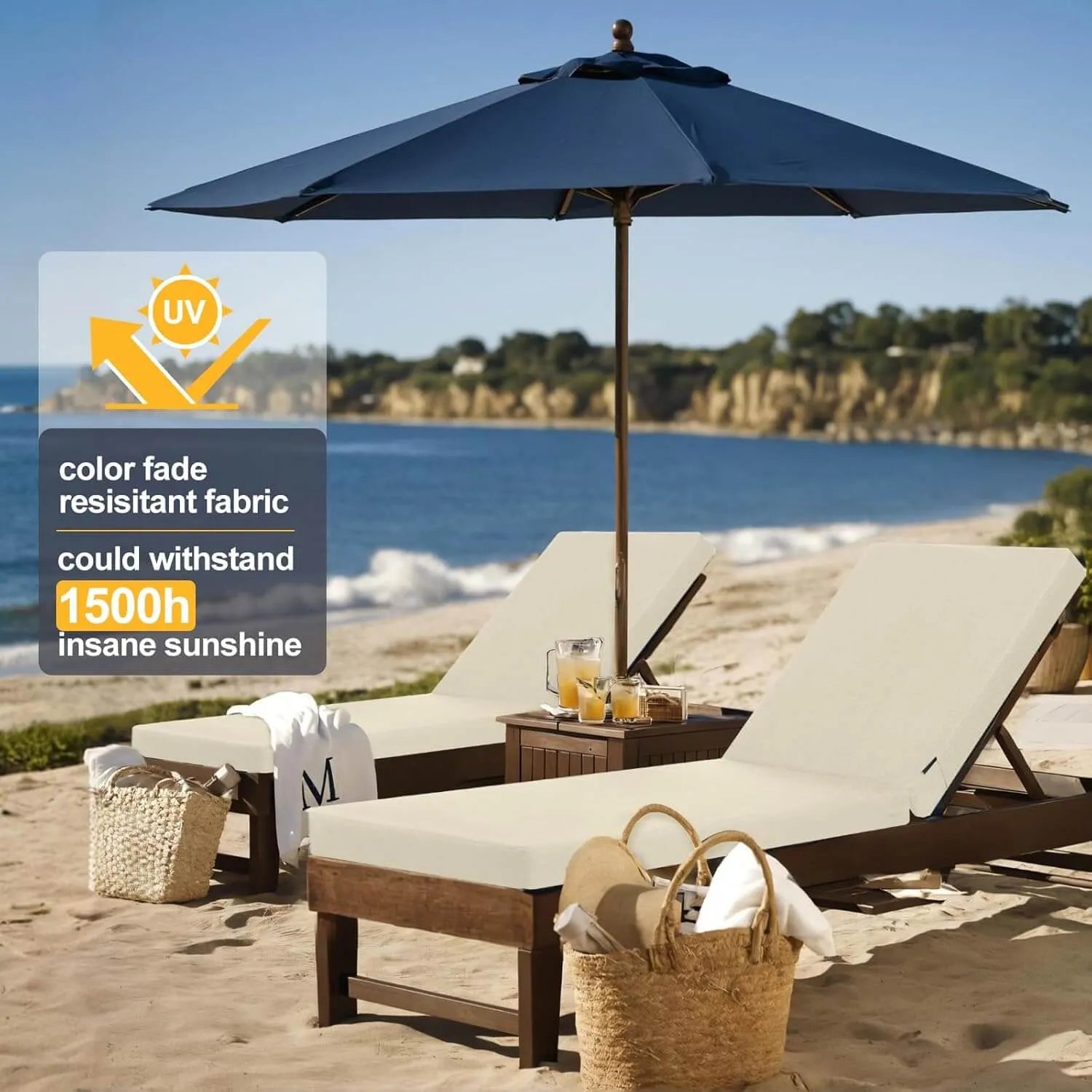 Favoyard outdoor lounge cushions with color fade resisitant fabric