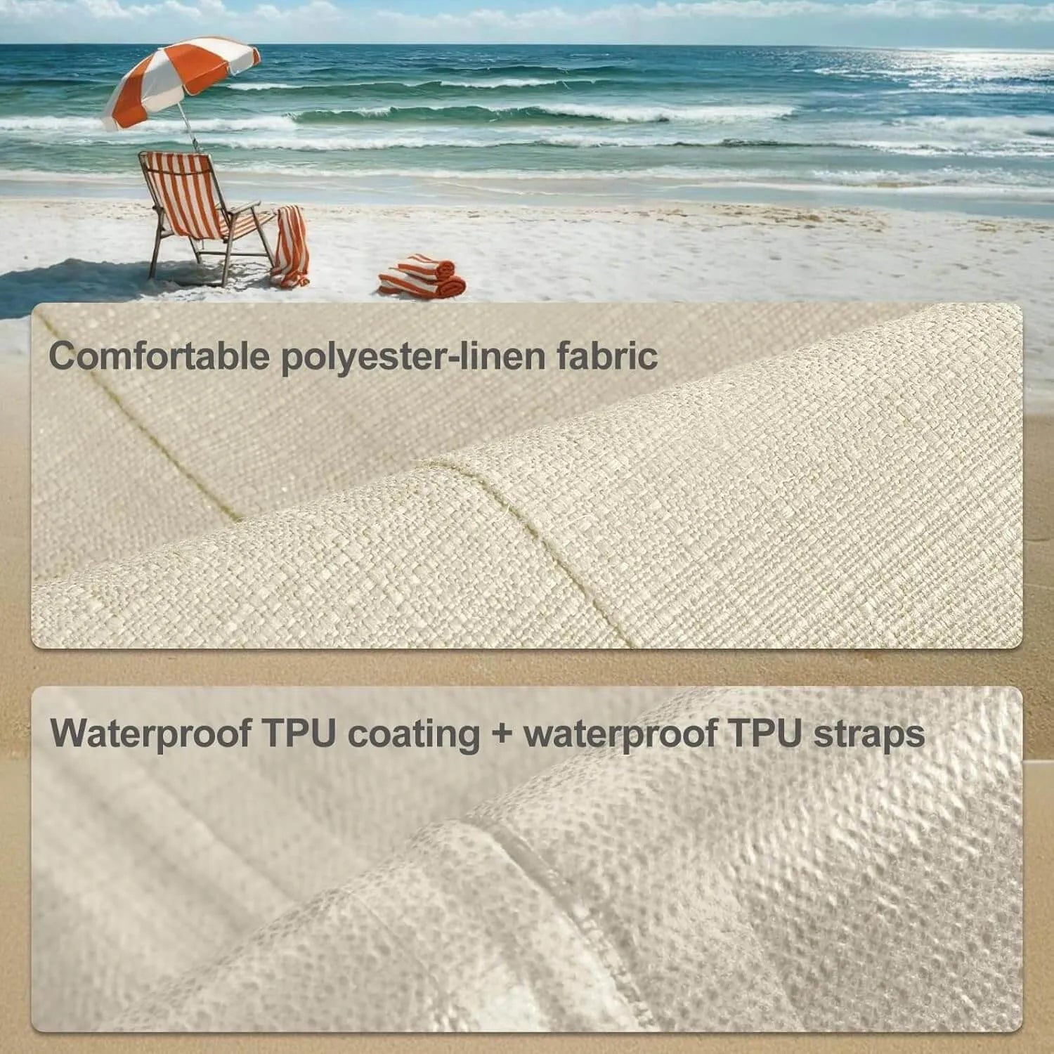 Favoyard outdoor lounge chair cushions with comfortable polyester-linen fabric and waterproof coating