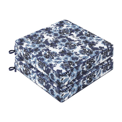 Favoyard blue floral-patterned seat cushions