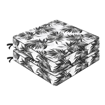 Favoyard seat cushions with black leaf pattern 