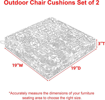 Favoyard Outdoor chair cushion set of 2 with dimensions 