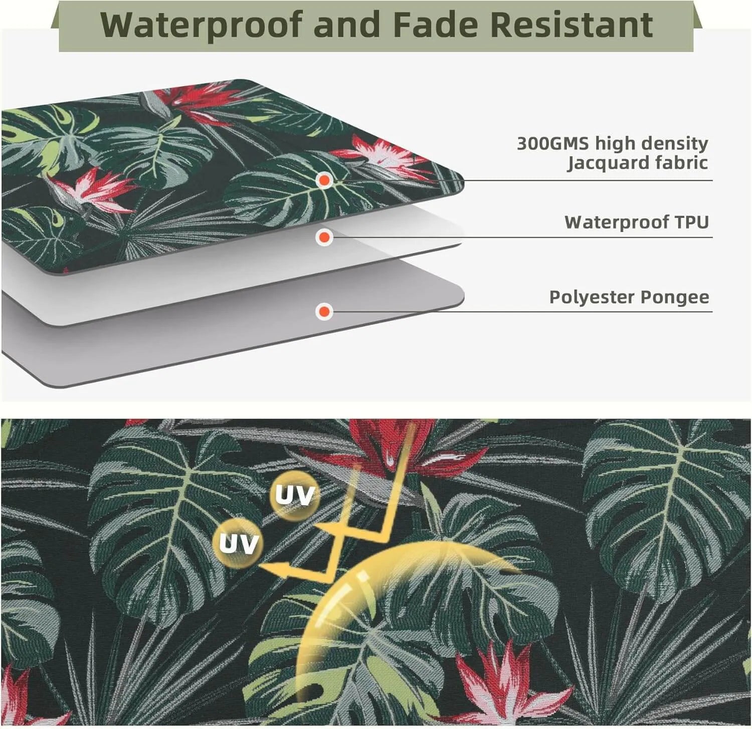  Favoyard outdoor cushion cover waterproof and fade-resistant features