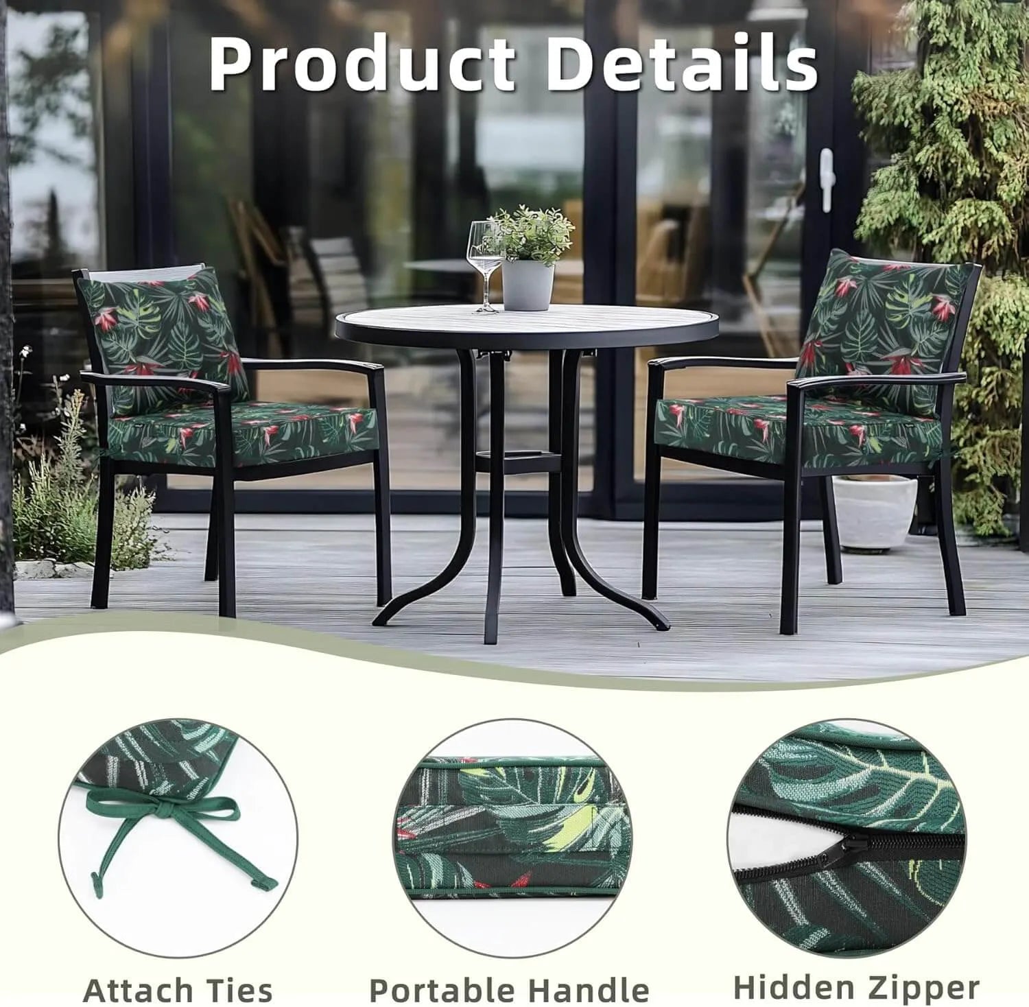Outdoor furniture set with floral cushions Favoyard