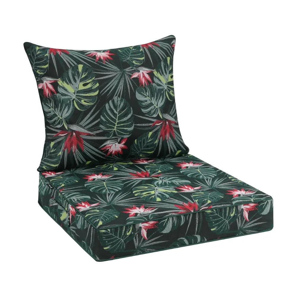 Tropical leaf patterned cushion set of Favoyard