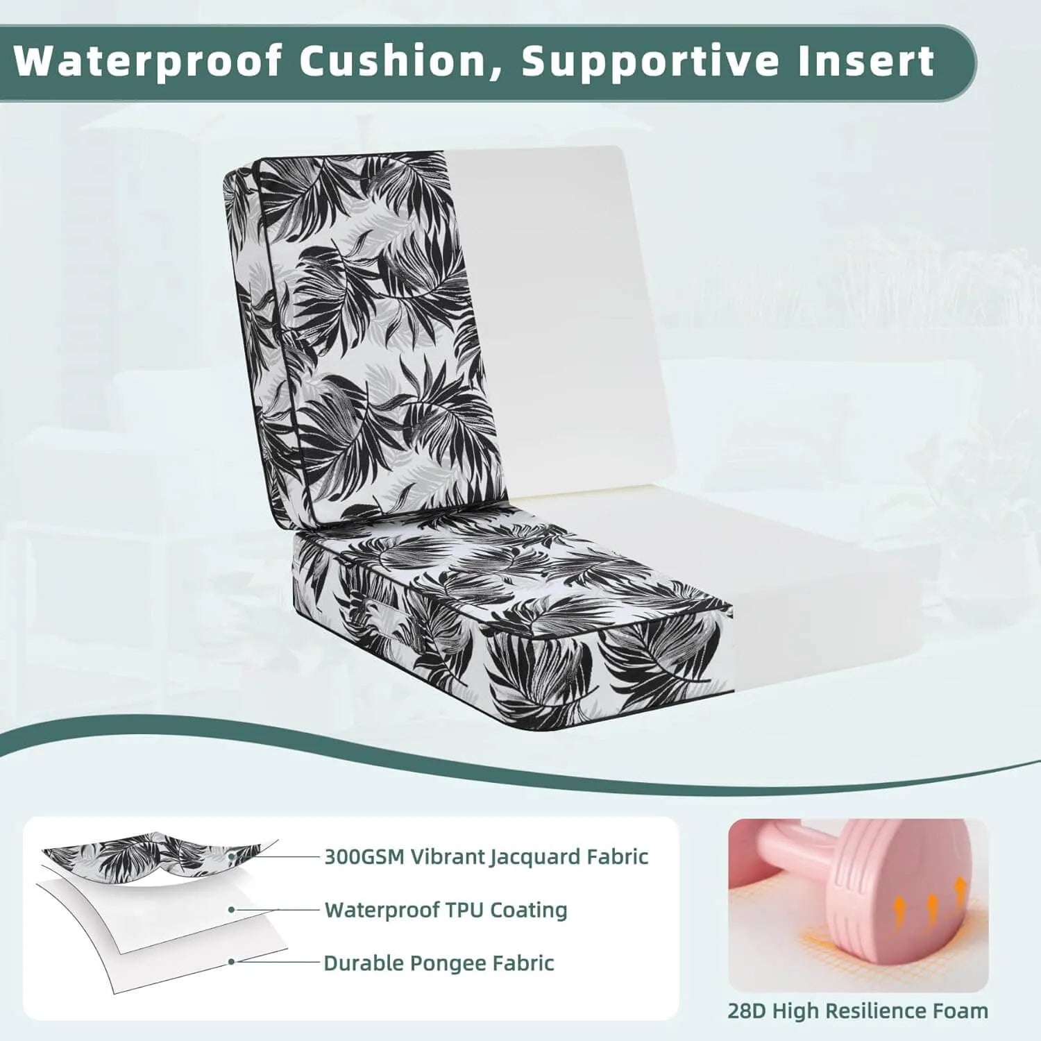 Favoyard Floral-patterned cushion with supportive insert 