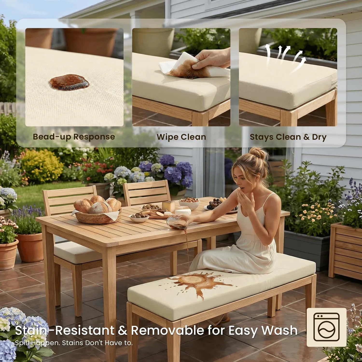 Favoyard® Luxury Outdoor Cushion - Featuring Sunbrella® Fabric & Signature High-Comfort Core