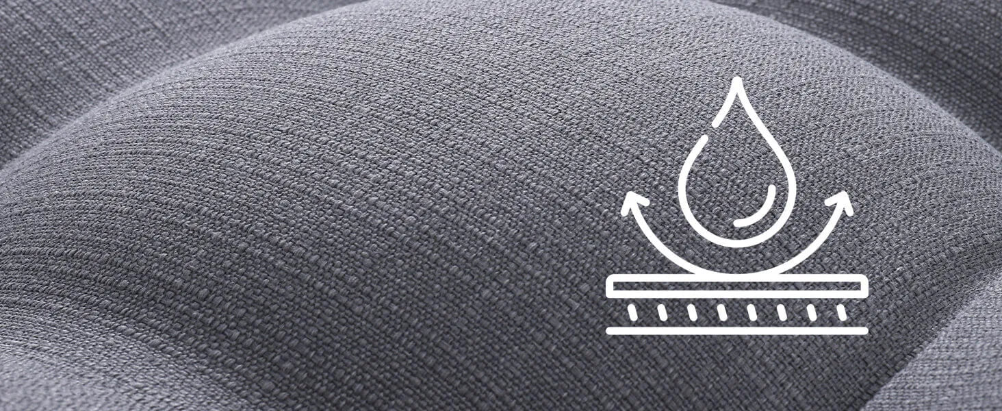 Textured fabric surface with waterproof feature.