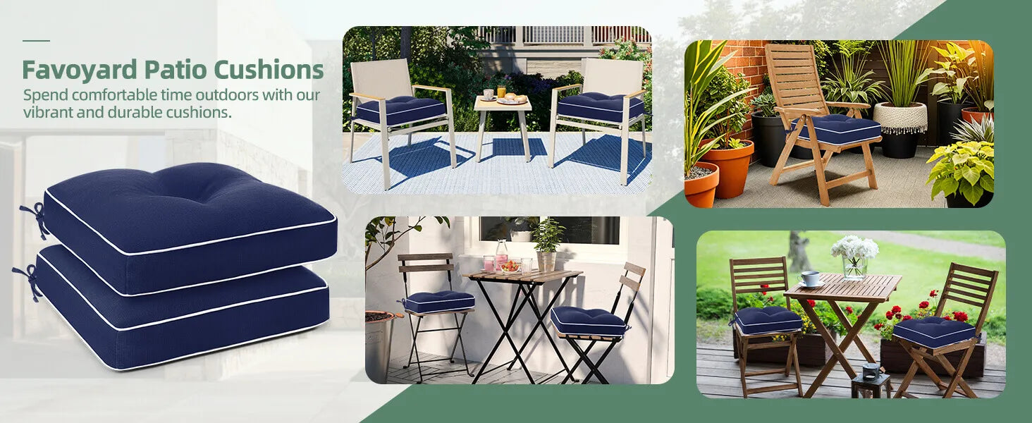 Favoyard Patio Cushions with outdoor furniture setup