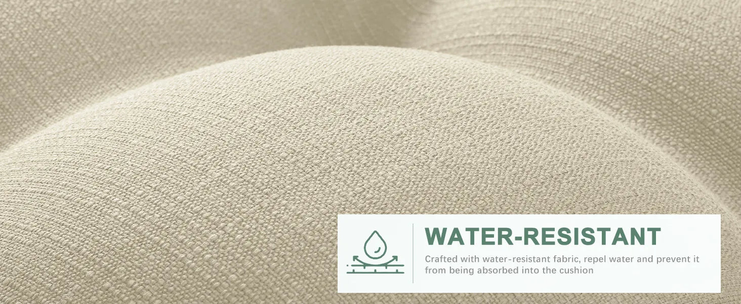 outdoor seat cushion beige fabric with water-resistant feature