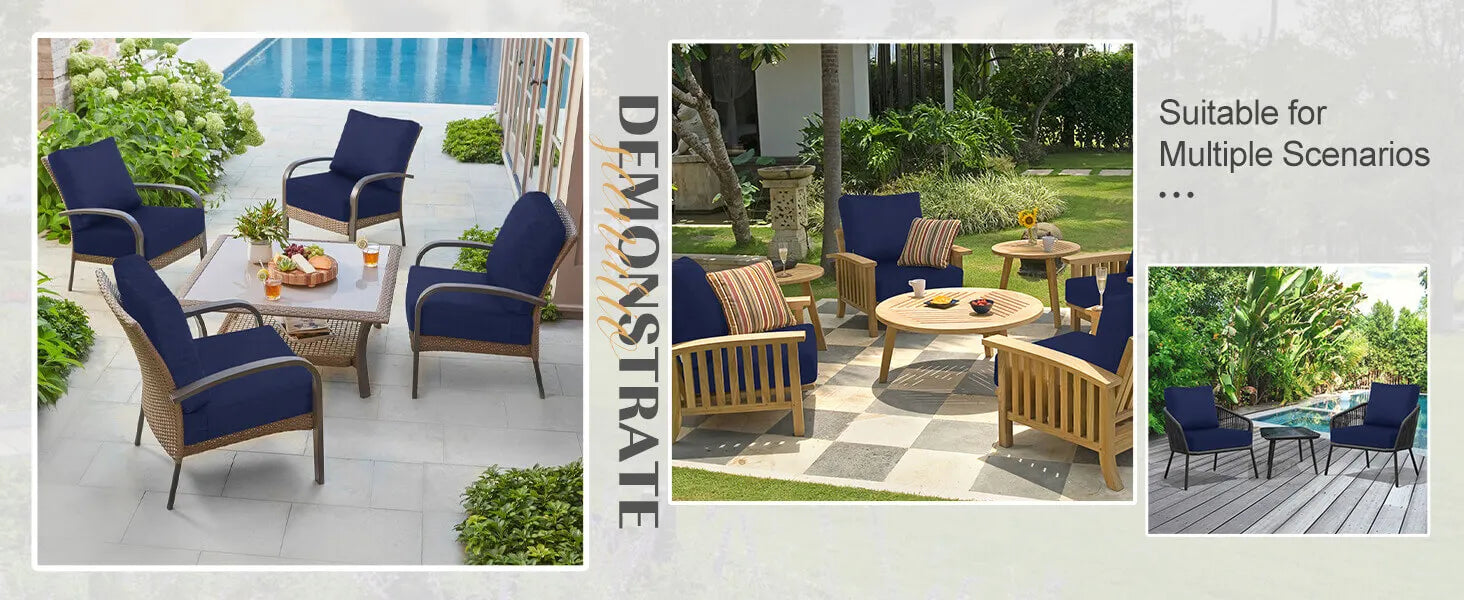 Favoyard blue cushions in various settings