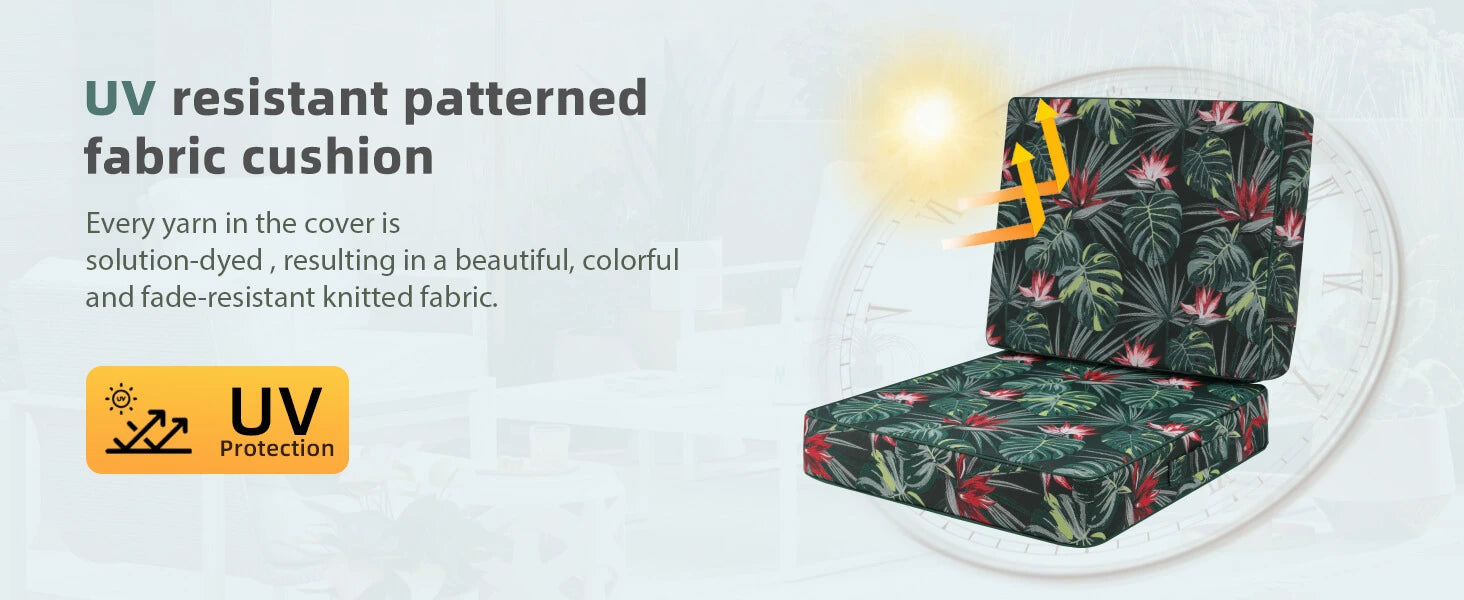 Favoyard loung chair cushions Patterned fabric cushion with UV resistance 
