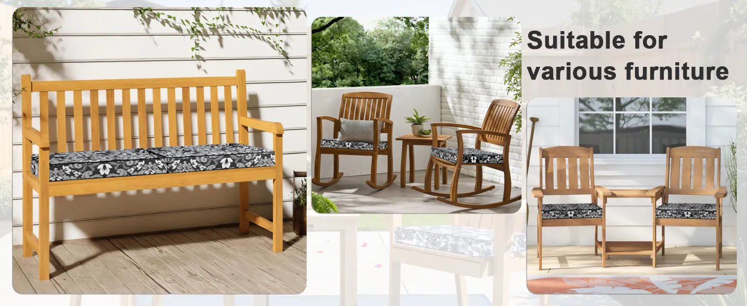 outdoor furniture set with Favoyard outdoor chaise lounge chair cushions on a patio