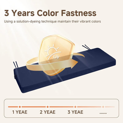 Favoyard Waterproof Outdoor Bench Cushion with Non-Slip Straps