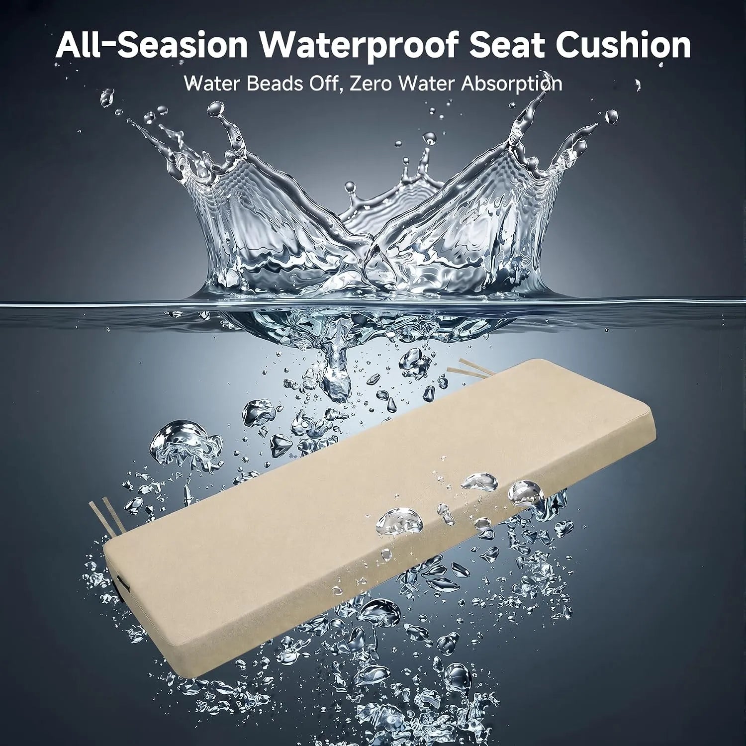 Favoyard Waterproof Outdoor Bench Cushion with Non-Slip Straps