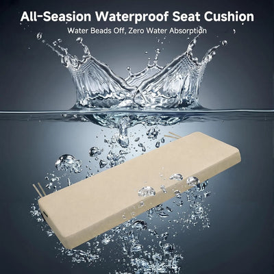Favoyard Waterproof Outdoor Bench Cushion with Non-Slip Straps
