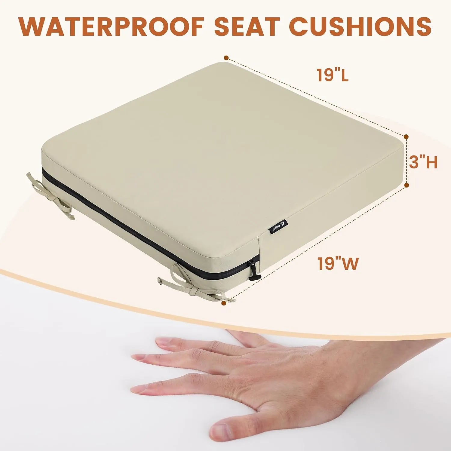 Favoyard Waterproof Outdoor Seat Cushions Set of 2