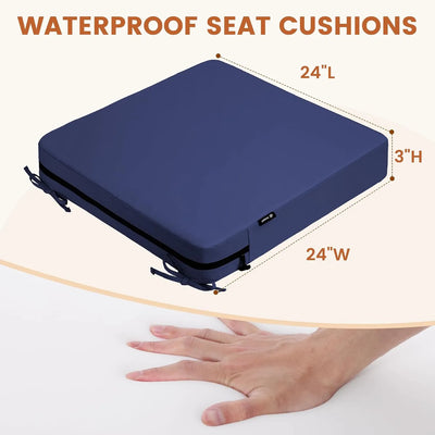 Favoyard Waterproof Outdoor Seat Cushions Set of 2