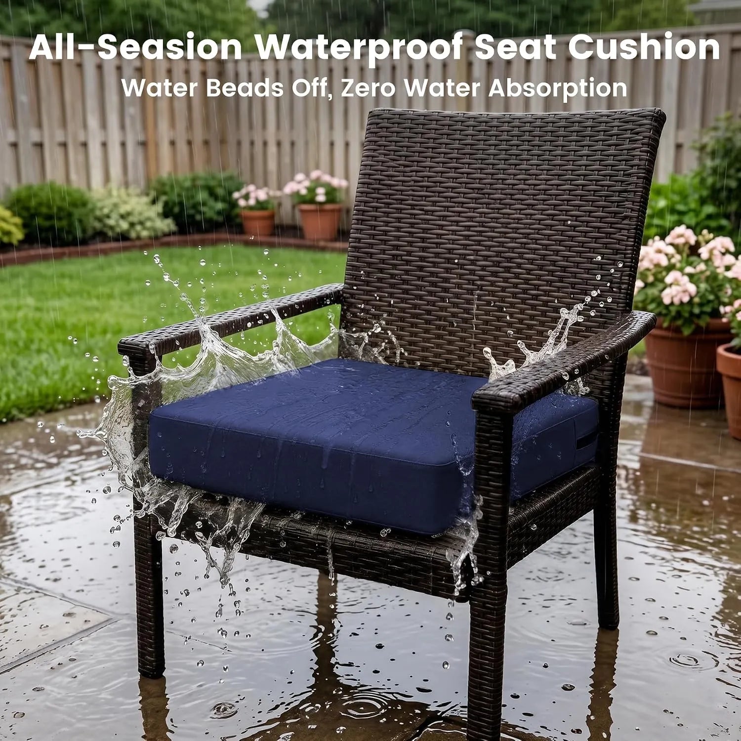Favoyard Waterproof Outdoor Seat Cushions Set of 2
