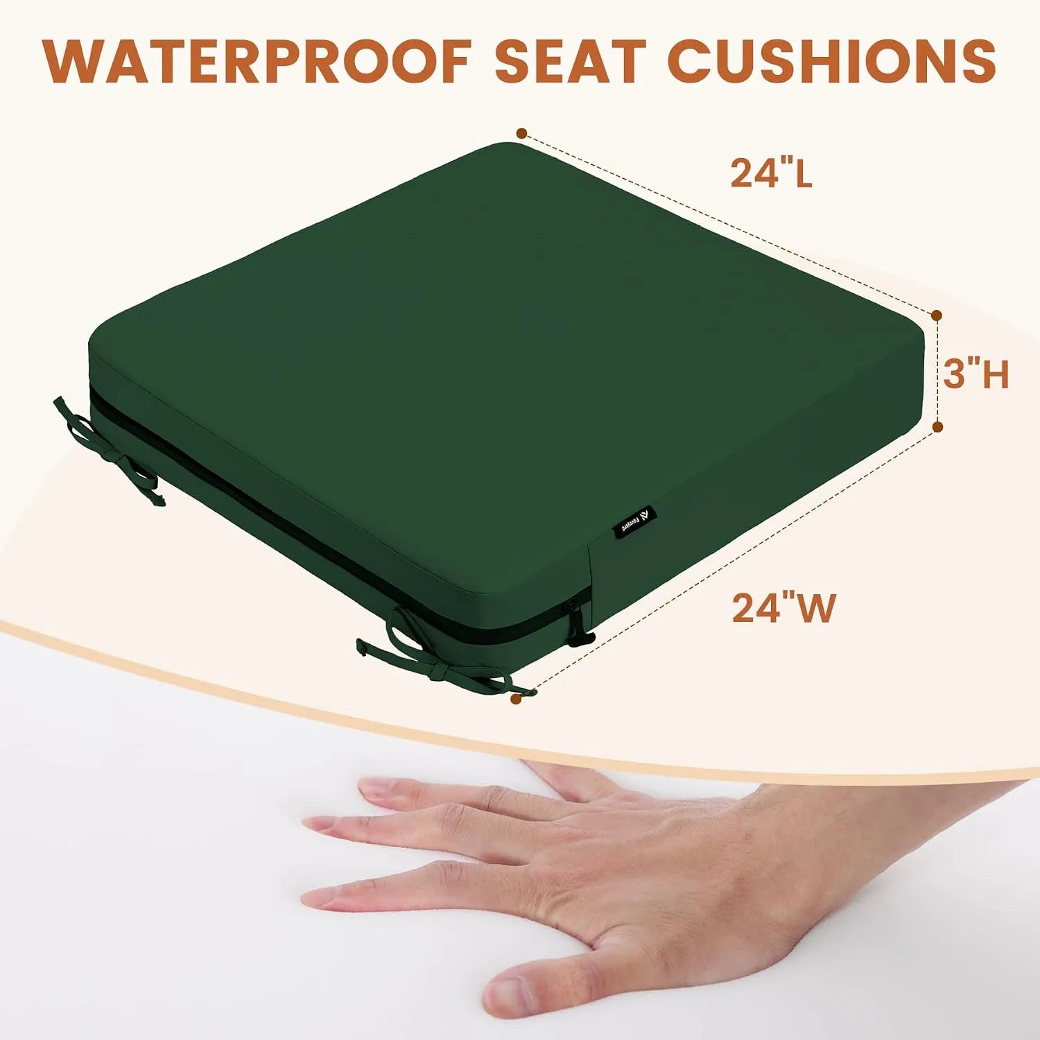 Favoyard Waterproof Outdoor Seat Cushions Set of 2