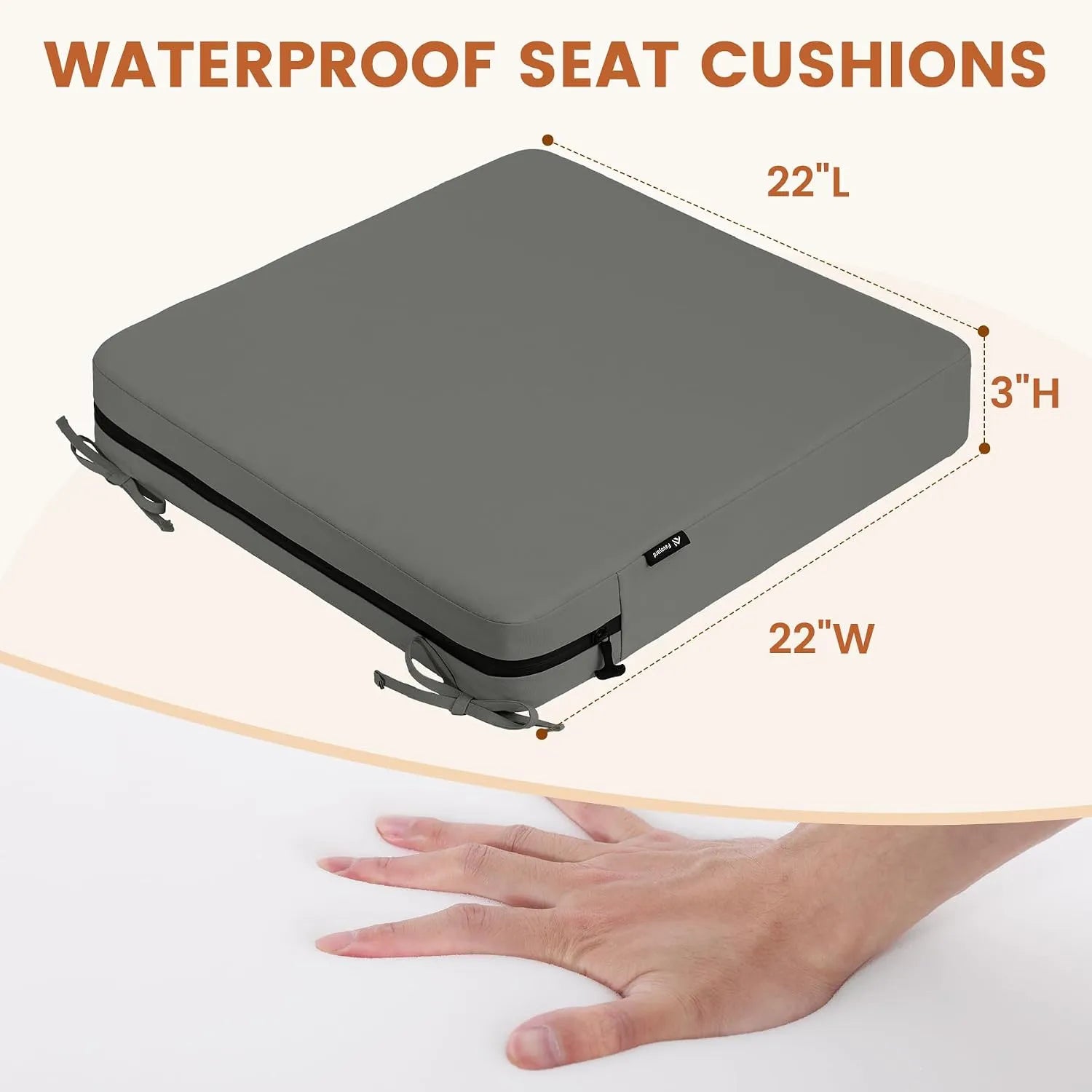 Favoyard Waterproof Outdoor Seat Cushions Set of 2