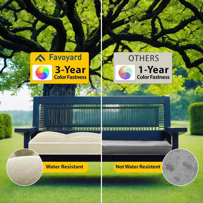 Favoyard patio cushions with 3-year color fastness