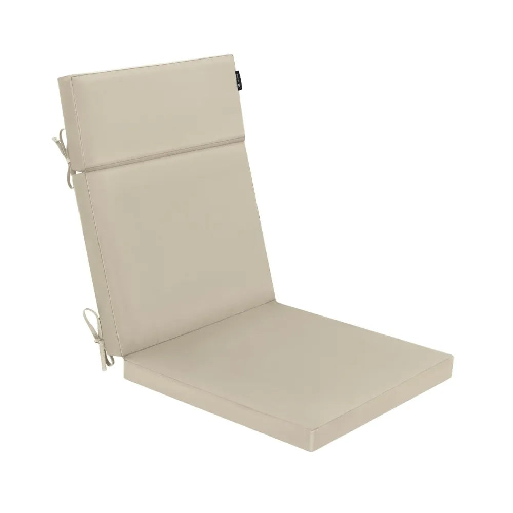 Beige chair cushion with straps in Favoyard