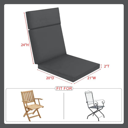 Favoyard dark grey high back outdoor chair cushions